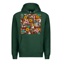 Sports Green cow and western seamless pattern Premium Hoodie - BundleAndBundleShop