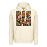 Tofu cow and western seamless pattern Premium Hoodie - BundleAndBundleShop