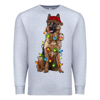 Heather Grey christmas german shepherd Premium Sweatshirt - RanaPortraitStore