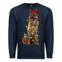 Navy christmas german shepherd Premium Sweatshirt - RanaPortraitStore