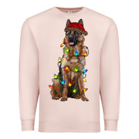 Pale Pink christmas german shepherd Premium Sweatshirt - RanaPortraitStore