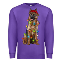 Purple christmas german shepherd Premium Sweatshirt - RanaPortraitStore