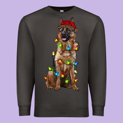 Christmas German Shepherd Premium Sweatshirt Designed By Ranaportraitstore
