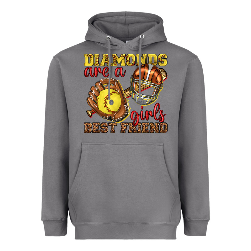 Diamonds Are A Girls Best Friend Softball Heavyweight Hoodie by texasbilliewilder | Teevron