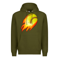 Army Green softball Premium Hoodie - JahusDesignShop