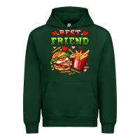 Forest Green best friend hamburger potatoes Urban Hoodie - AdoDesignShop