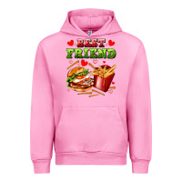 Fuchsia Pink best friend hamburger potatoes Urban Hoodie - AdoDesignShop