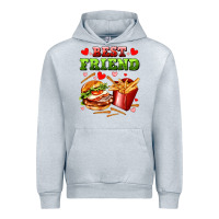 Heather Grey best friend hamburger potatoes Urban Hoodie - AdoDesignShop