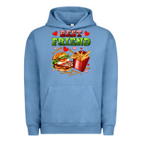 Pigment Pebble Blue best friend hamburger potatoes Urban Hoodie - AdoDesignShop
