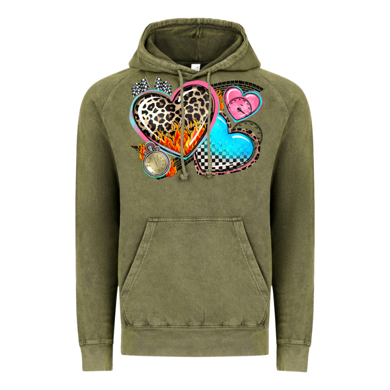 Western Leopard  Racing  Hearts Vintage Hoodie by AdoDesignShop | Teevron