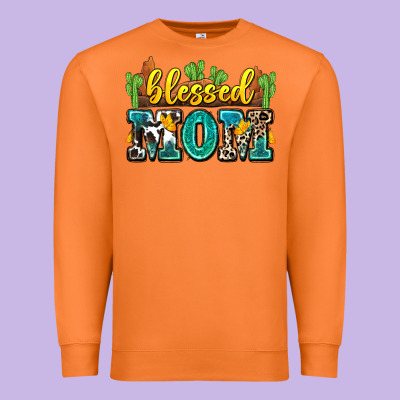 Blessed Mom Premium Sweatshirt Designed By Zillion Design Studio