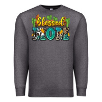 Charcoal Heather blessed mom Premium Sweatshirt - Zillion Design Studio