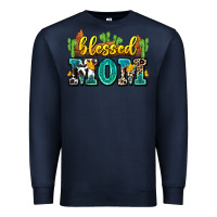 Navy blessed mom Premium Sweatshirt - Zillion Design Studio