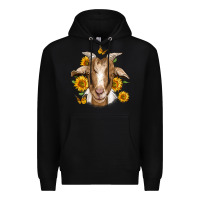 Black sunflower goat Premium Hoodie - Jasminsmagicworld