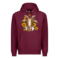 Burgundy sunflower goat Premium Hoodie - Jasminsmagicworld