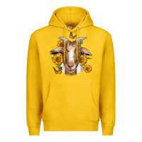 Lemon sunflower goat Premium Hoodie - Jasminsmagicworld
