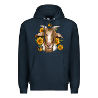 Navy sunflower goat Premium Hoodie - Jasminsmagicworld