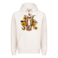 Pale Pink sunflower goat Premium Hoodie - Jasminsmagicworld