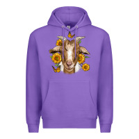 Purple sunflower goat Premium Hoodie - Jasminsmagicworld