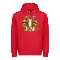 Red sunflower goat Premium Hoodie - Jasminsmagicworld