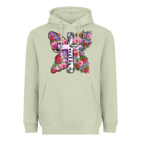 Matcha faith butterfly cross Heavyweight Hoodie - Zillion Design Studio