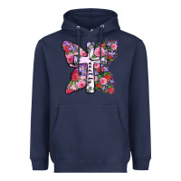Navy faith butterfly cross Heavyweight Hoodie - Zillion Design Studio