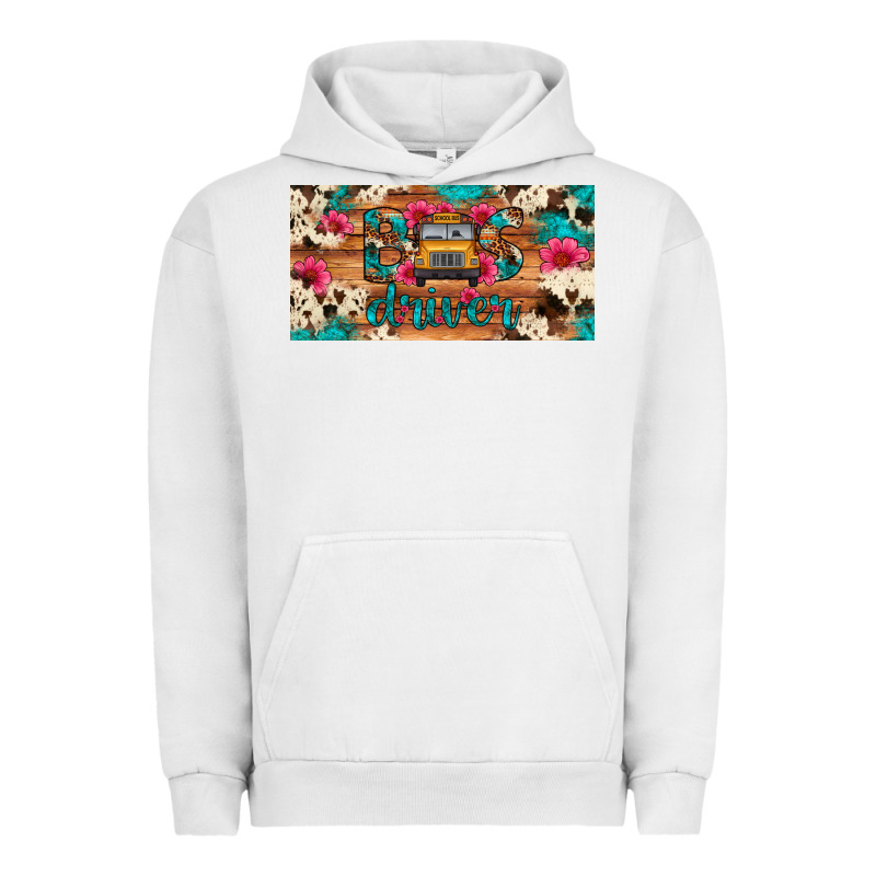 Bus Driver School Bus Cowhide License Plate Urban Hoodie by Artiststas | Teevron