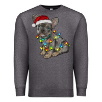 Charcoal Heather christmas french bulldog Premium Sweatshirt - RanaPortraitStore