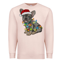 Pale Pink christmas french bulldog Premium Sweatshirt - RanaPortraitStore