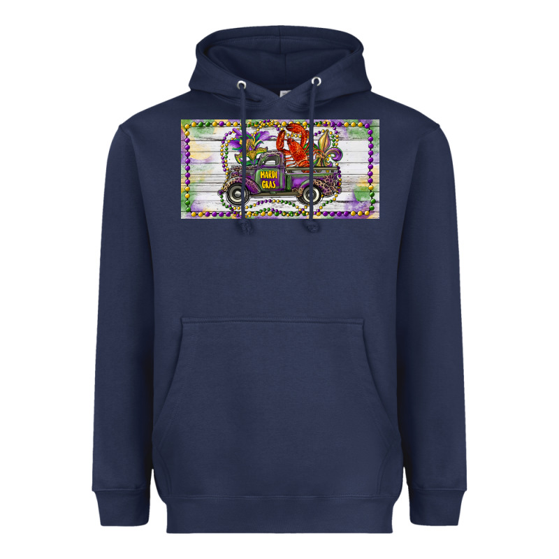 Mardi Gras Truck And Fleur De Lis Crawfish Heavyweight Hoodie by RanaPortraitStore | Teevron