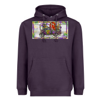 Plum Mardi Gras Truck And Fleur De Lis Crawfish Heavyweight Hoodie - RanaPortraitStore