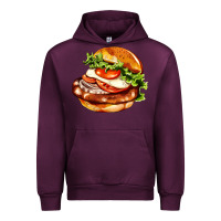 Mauve Wine American hamburger Urban Hoodie - AdoDesignShop
