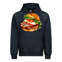 Navy American hamburger Urban Hoodie - AdoDesignShop