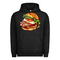Pigment Black American hamburger Urban Hoodie - AdoDesignShop