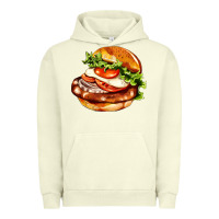 Pigment Pistachio American hamburger Urban Hoodie - AdoDesignShop
