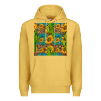 Antique Gold sunflower and cactus seamless pattern Premium Hoodie - BundleAndBundleShop