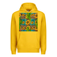 Lemon sunflower and cactus seamless pattern Premium Hoodie - BundleAndBundleShop