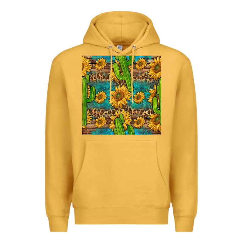 Sunflower And Cactus Seamless Pattern Premium Hoodie by BundleAndBundleShop | Teevron