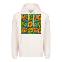Pale Pink sunflower and cactus seamless pattern Premium Hoodie - BundleAndBundleShop