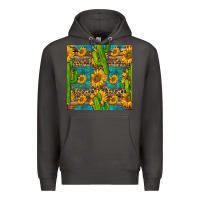 Smoke sunflower and cactus seamless pattern Premium Hoodie - BundleAndBundleShop