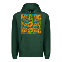Sports Green sunflower and cactus seamless pattern Premium Hoodie - BundleAndBundleShop
