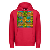 Cardinal sunflower and cactus seamless pattern Premium Hoodie - BundleAndBundleShop