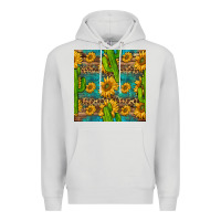 Dove Grey sunflower and cactus seamless pattern Premium Hoodie - BundleAndBundleShop