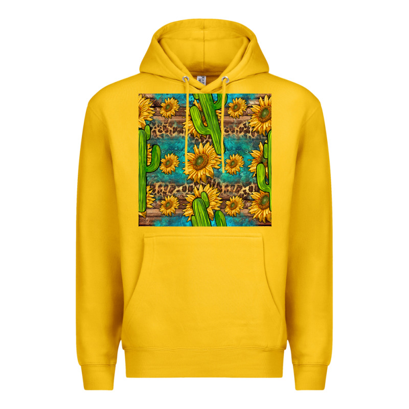 Sunflower And Cactus Seamless Pattern Premium Hoodie by BundleAndBundleShop | Teevron