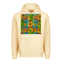 Pina Colada sunflower and cactus seamless pattern Premium Hoodie - BundleAndBundleShop