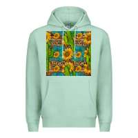Seafoam sunflower and cactus seamless pattern Premium Hoodie - BundleAndBundleShop