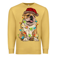 Antique Gold christmas bulldog Premium Sweatshirt - RanaPortraitStore