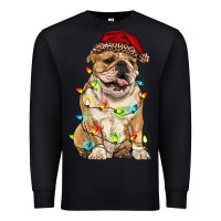Black christmas bulldog Premium Sweatshirt - RanaPortraitStore