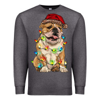 Charcoal Heather christmas bulldog Premium Sweatshirt - RanaPortraitStore