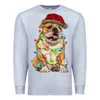 Heather Grey christmas bulldog Premium Sweatshirt - RanaPortraitStore